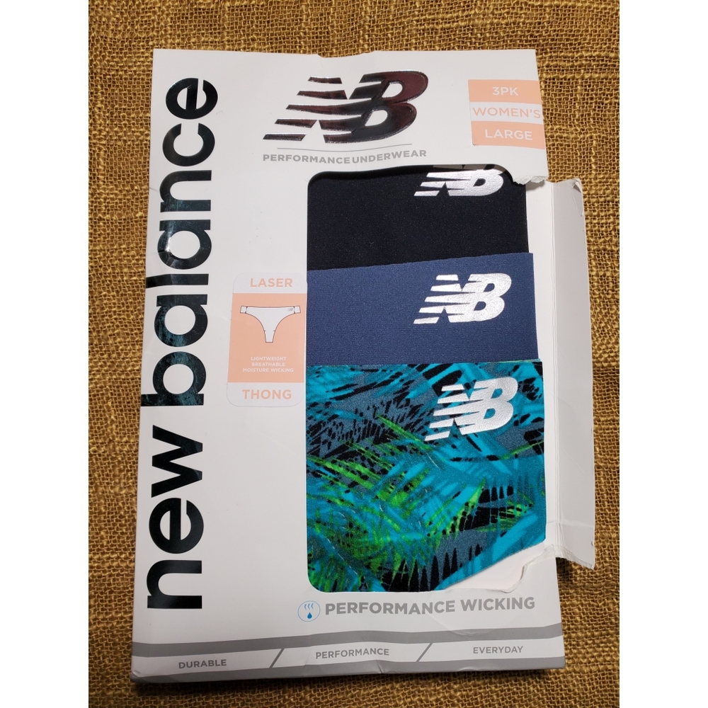 New Balance Performace Wicking Thongs, 3 pack, Size Large